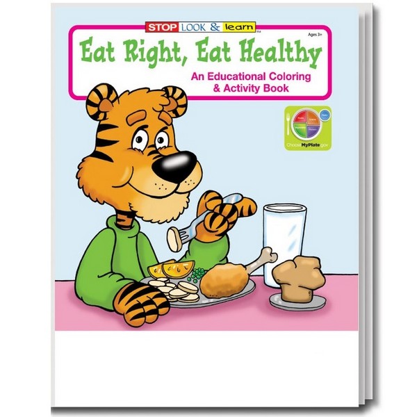 CS0430B Eat Right, Eat Healthy Coloring and Activity BOOK Blank No Imp